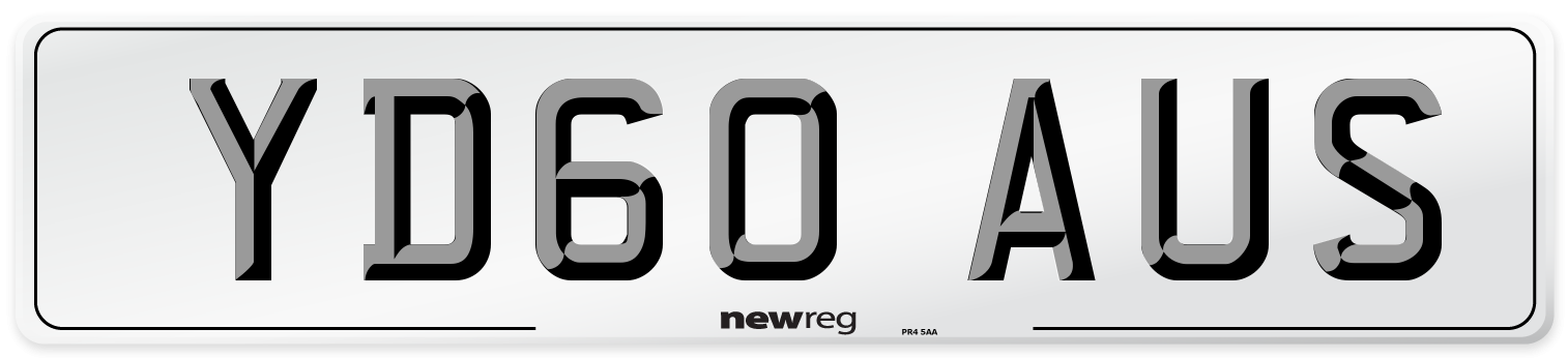 YD60 AUS Number Plate from New Reg